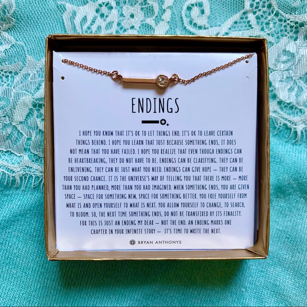 NWT Rose Gold Endings Necklace